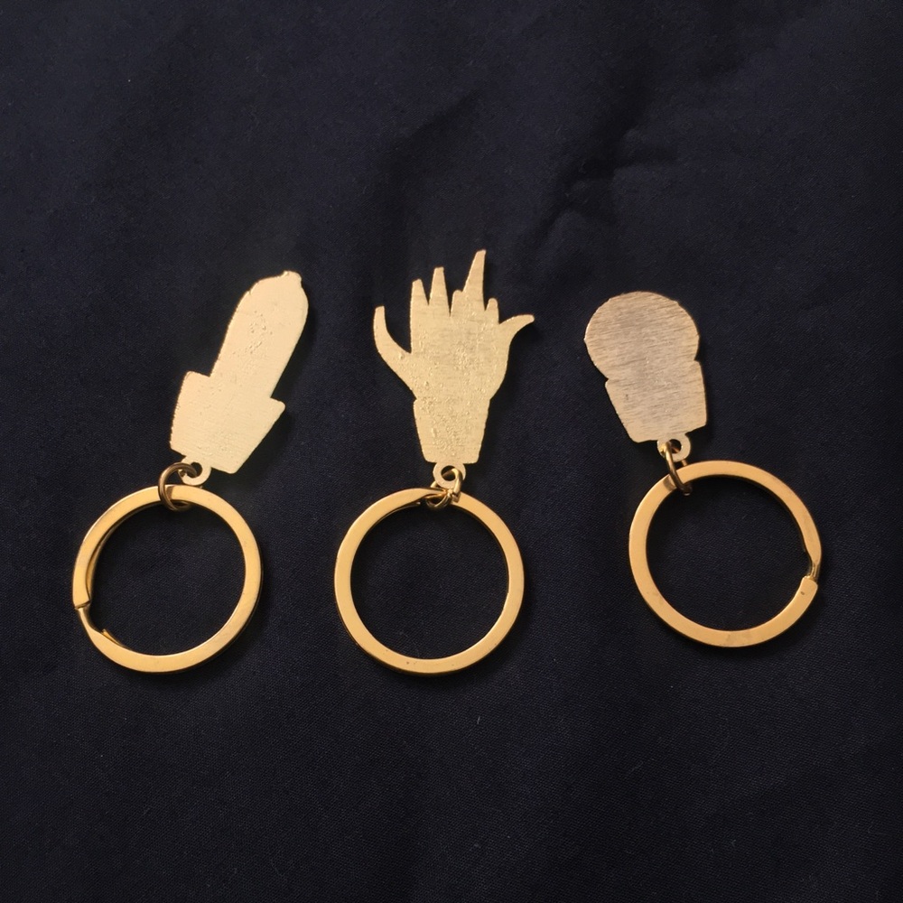 Trendy 3pc. Cactus Keychain Set - Picture 3 of 6